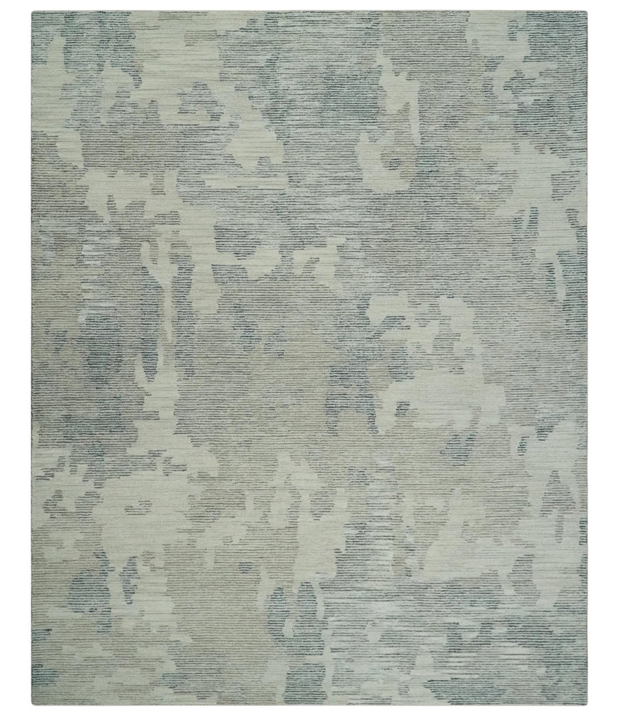 Hand Tufted Ivory, Beige and Charcoal Modern Abstract Design 8x10 Rug - The Rug Decor