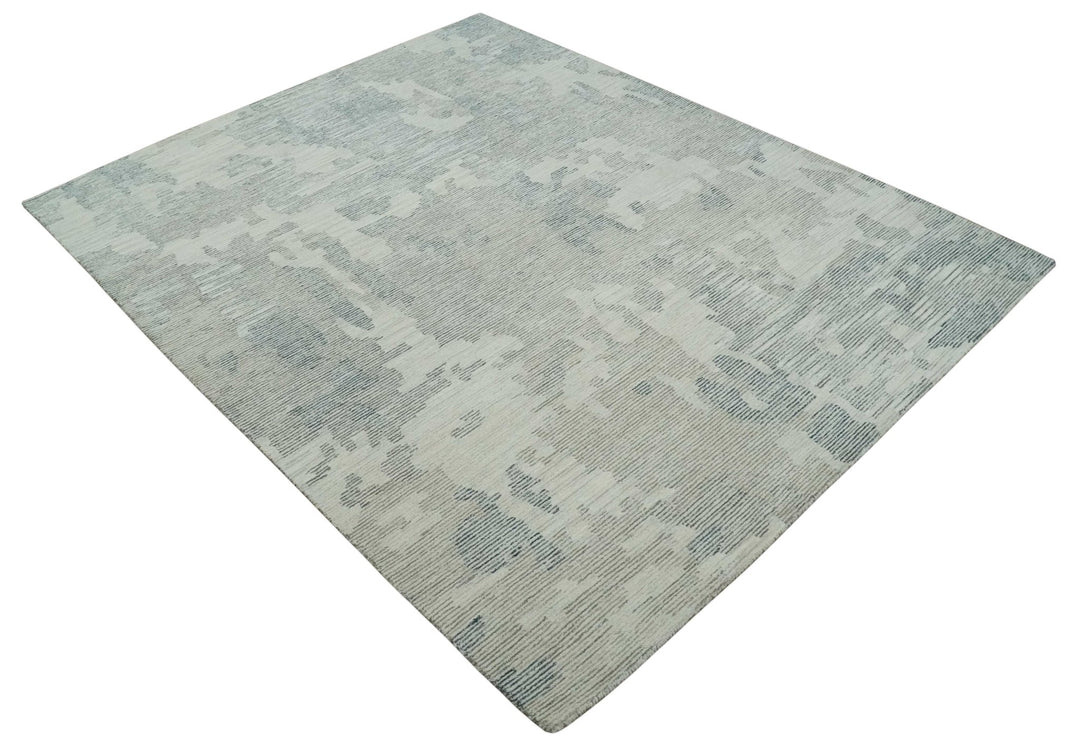 Hand Tufted Ivory, Beige and Charcoal Modern Abstract Design 8x10 Rug - The Rug Decor