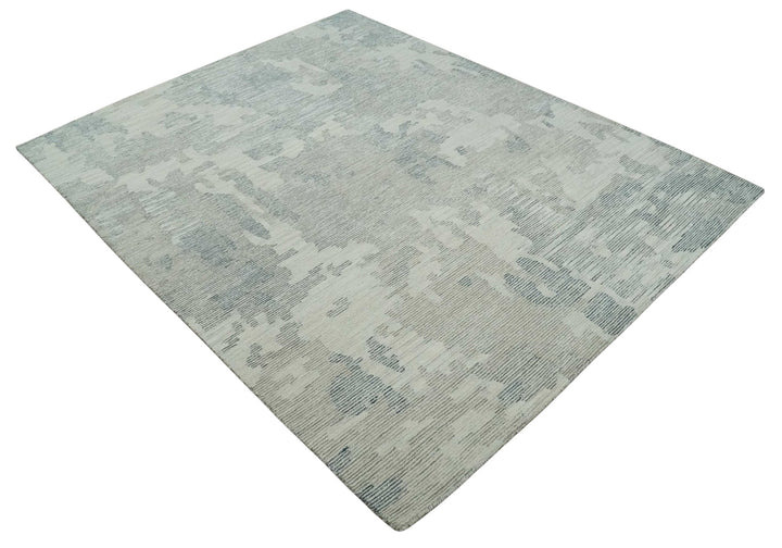 Hand Tufted Ivory, Beige and Charcoal Modern Abstract Design 8x10 Rug - The Rug Decor