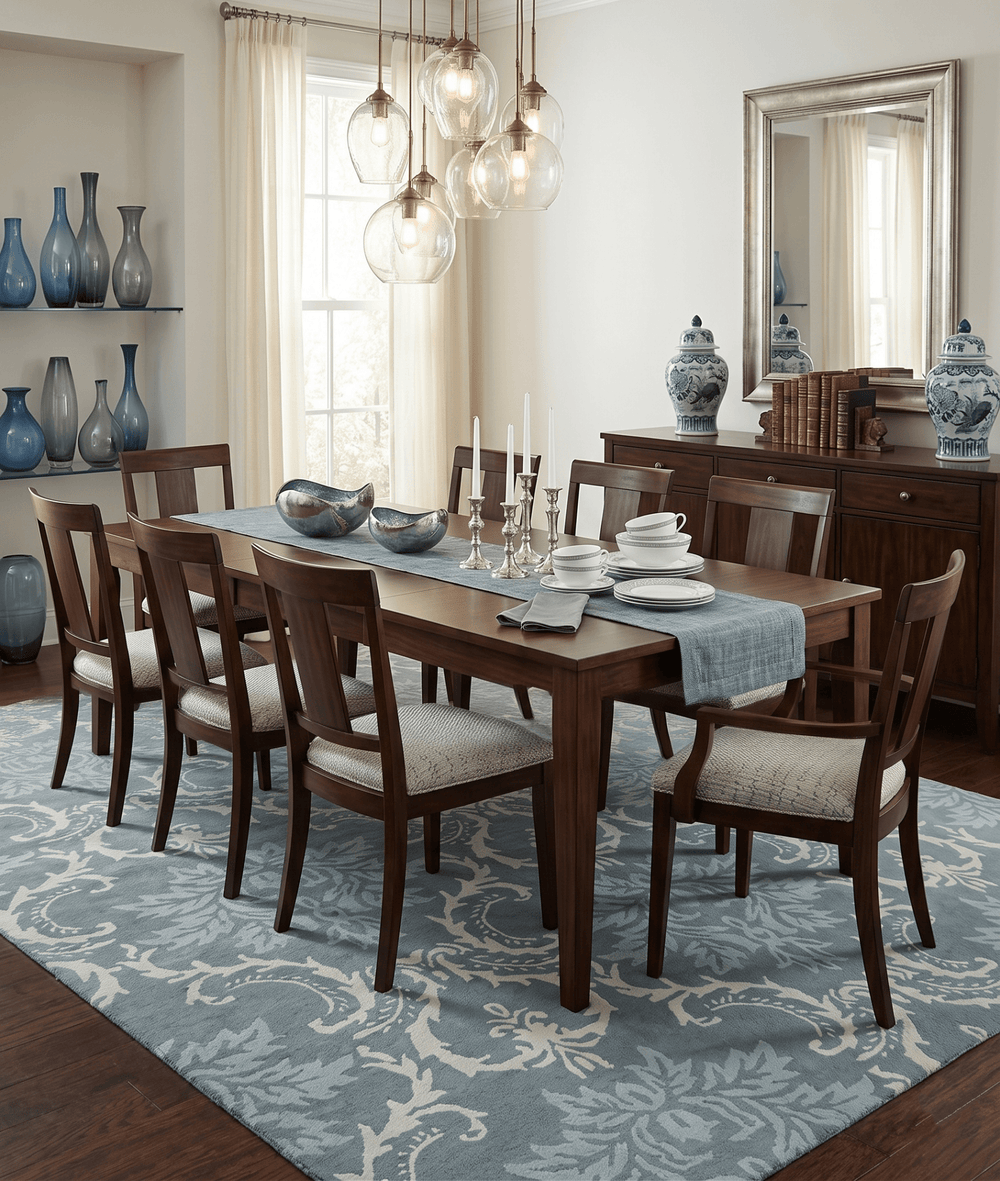 Hand Tufted Ivory, Gray and Blue Contemporary Style Wool Area Rug - The Rug Decor