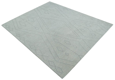 Hand Tufted Ivory Traditional Geometrical Moroccan Design Custom Made Rug - The Rug Decor