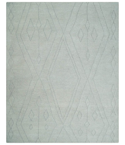 Hand Tufted Ivory Traditional Geometrical Moroccan Design Custom Made Rug - The Rug Decor