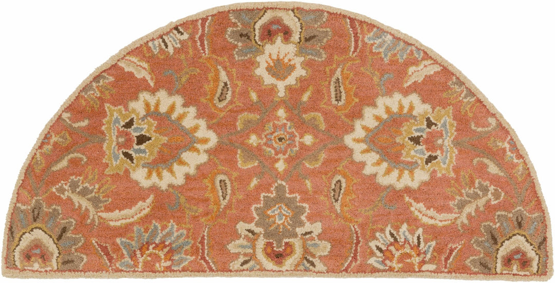 Hand Tufted Rust And Beige Traditional Floral Wool Area Rug - The Rug Decor