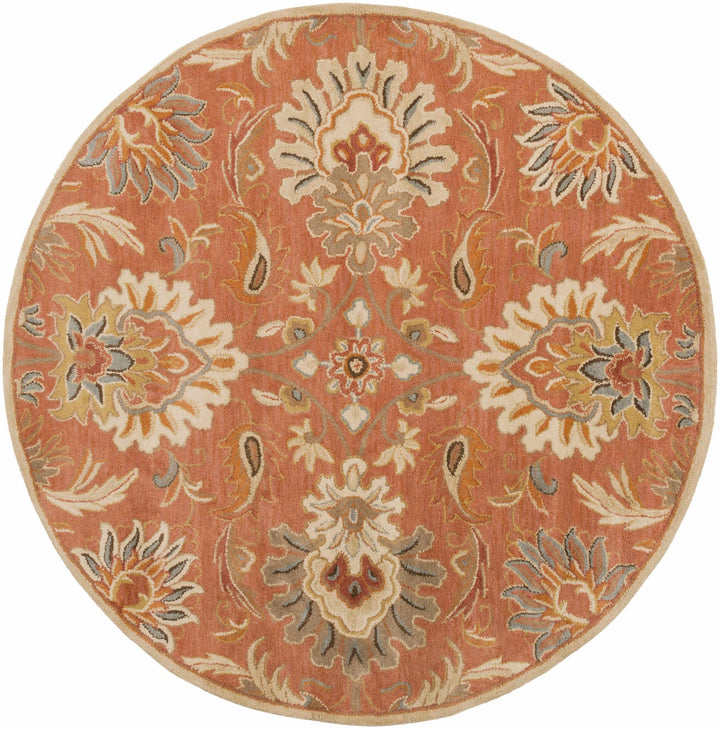 Hand Tufted Rust And Beige Traditional Floral Wool Area Rug - The Rug Decor