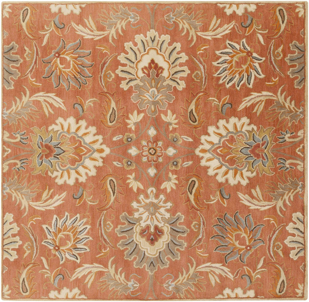 Hand Tufted Rust And Beige Traditional Floral Wool Area Rug - The Rug Decor