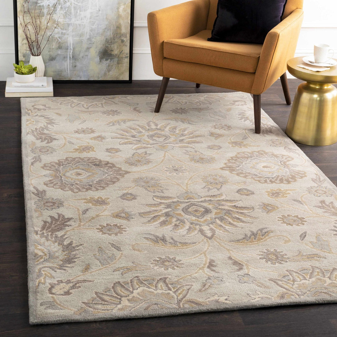 Hand Tufted Tan Traditional Style Wool Area Rug - The Rug Decor