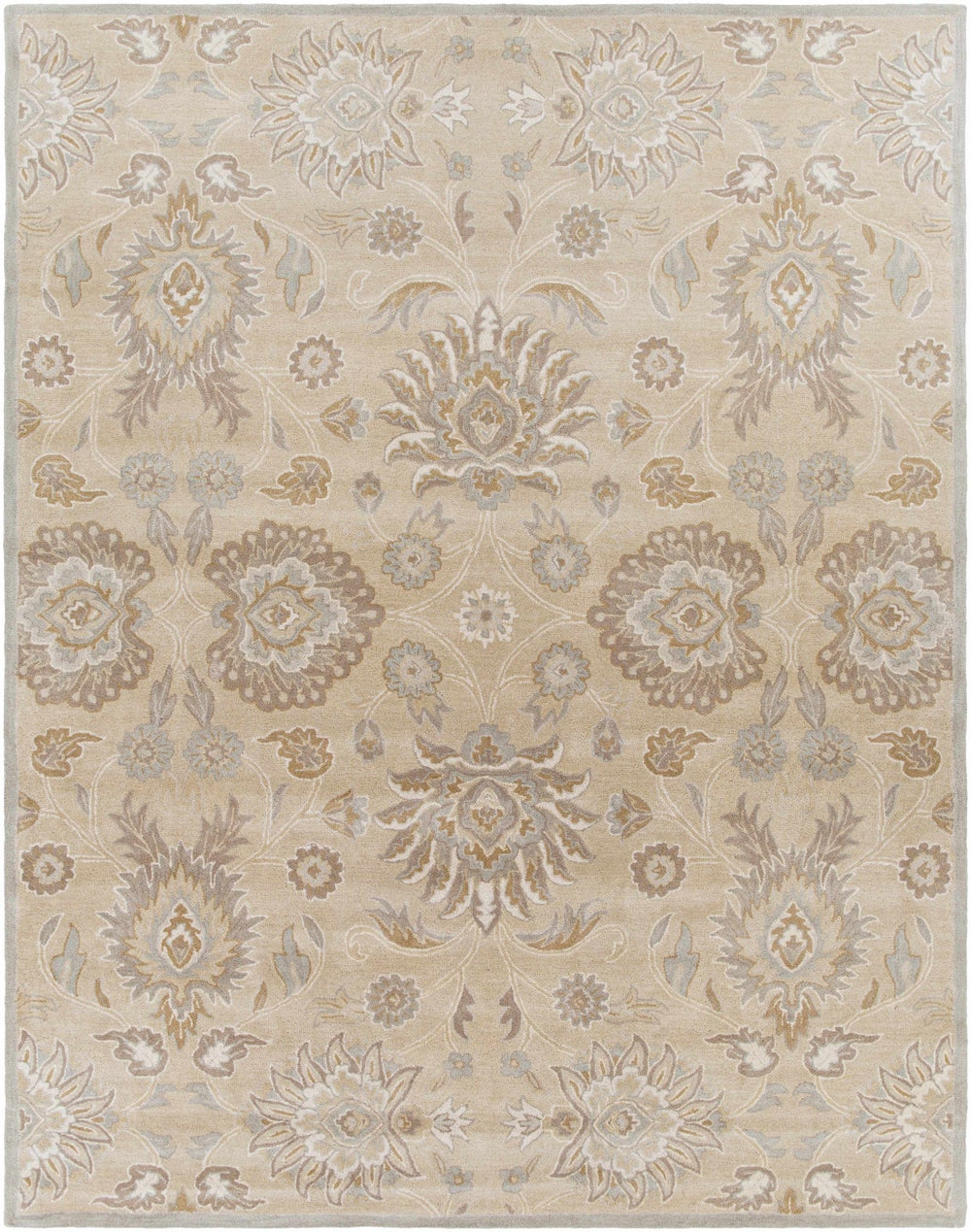 Hand Tufted Tan Traditional Style Wool Area Rug - The Rug Decor