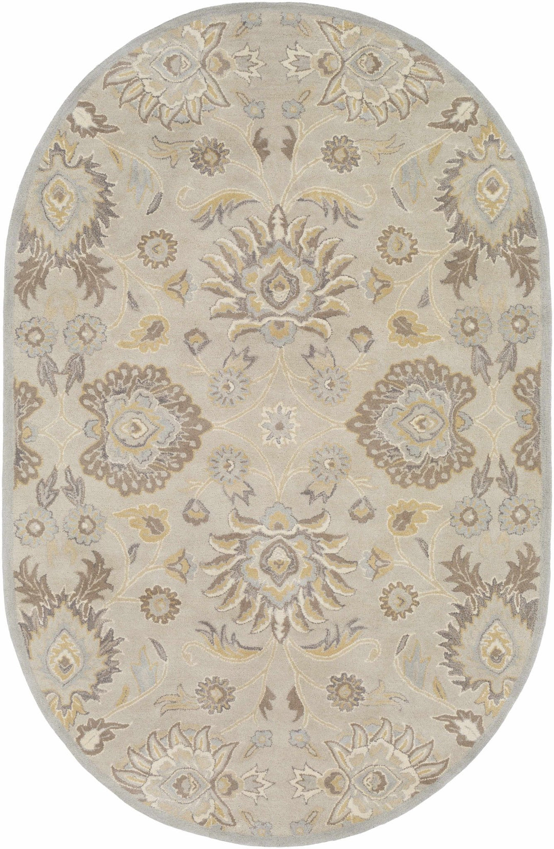 Hand Tufted Tan Traditional Style Wool Area Rug - The Rug Decor