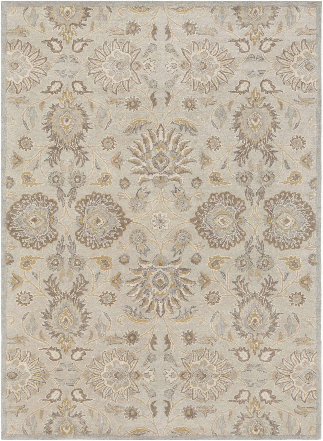 Hand Tufted Tan Traditional Style Wool Area Rug - The Rug Decor