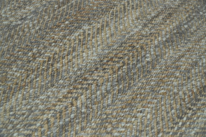 Ready to Ship 6x9 Hand Woven Gray And Brown Jute and Wool Rug