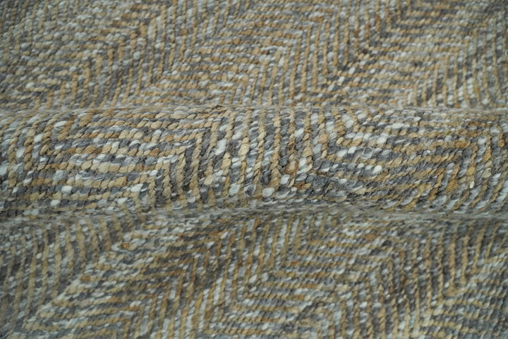 Ready to Ship 6x9 Hand Woven Gray And Brown Jute and Wool Rug