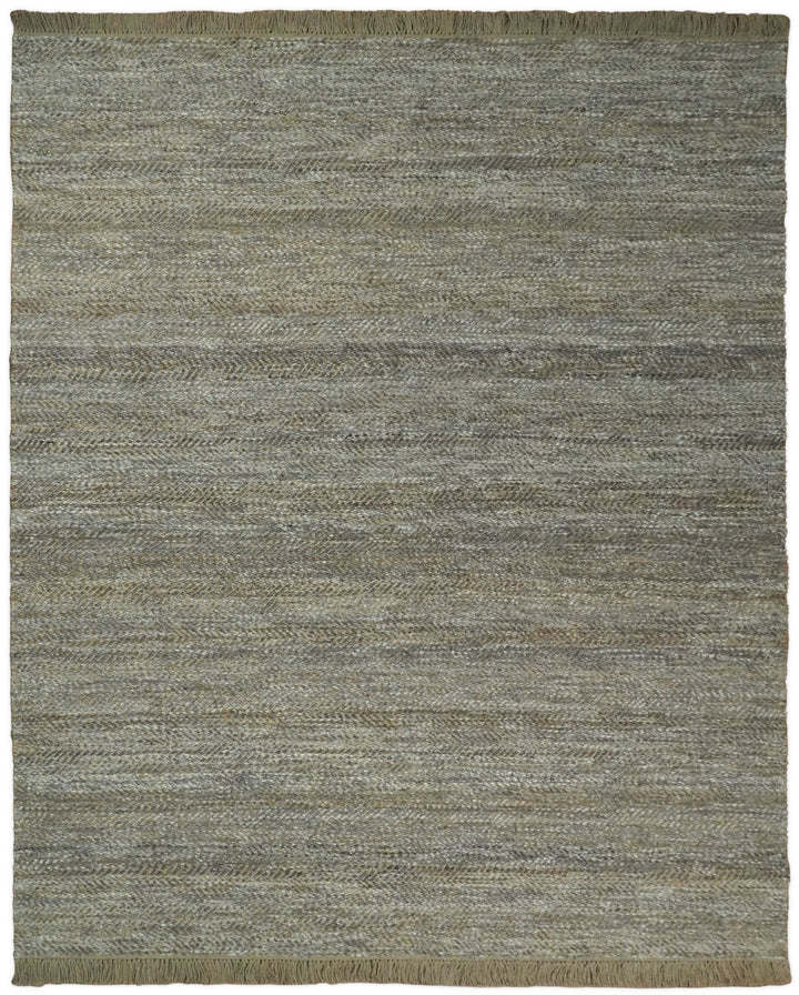 Ready to Ship 9x12 Hand Woven Gray And Brown Jute and Wool Rug