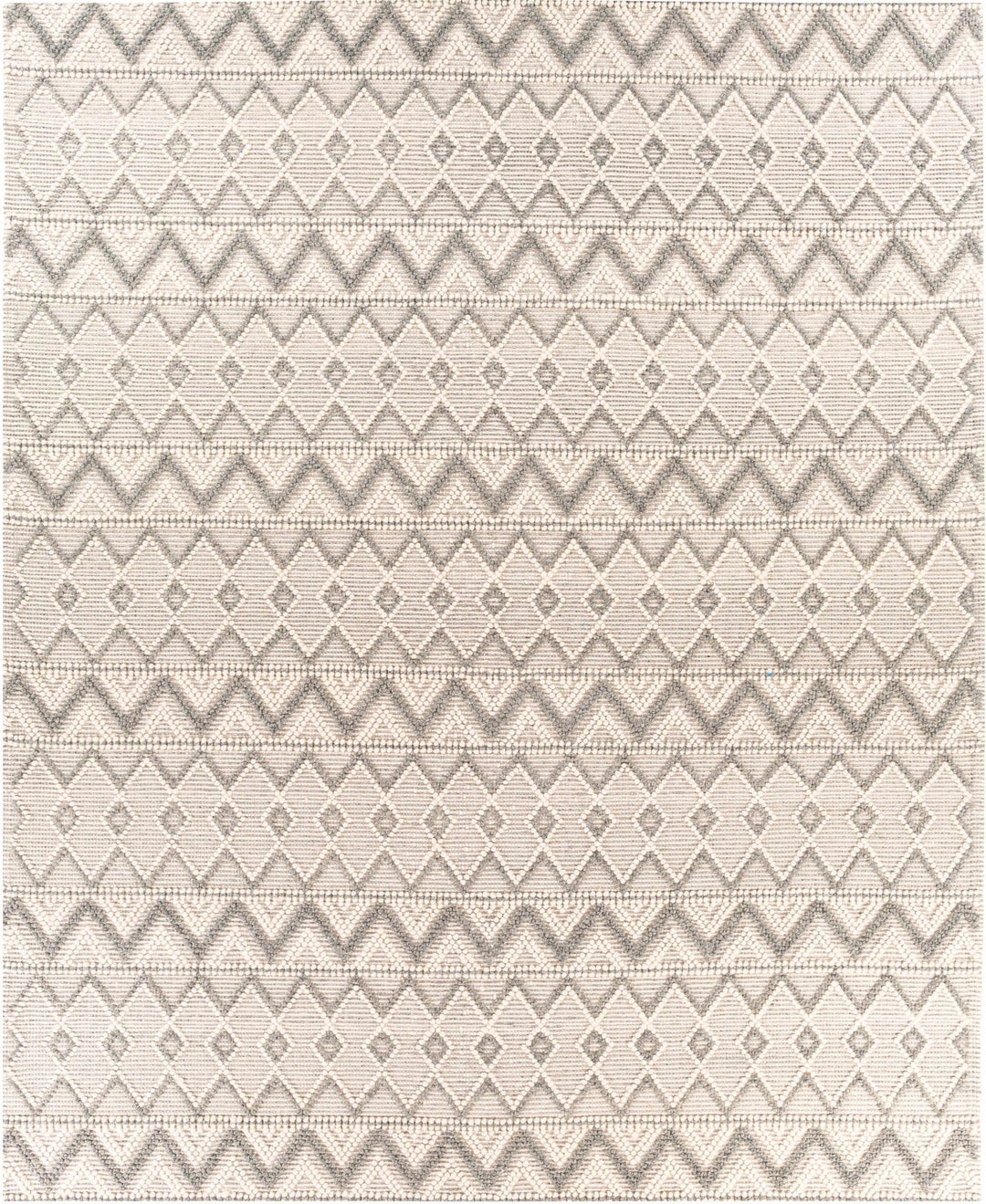 Hand Woven Beige and Gray Chevron Tasseled Texture Wool Area Rug - The Rug Decor