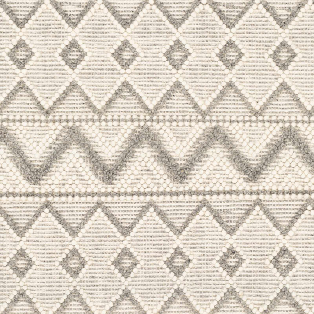 Hand Woven Beige and Gray Chevron Tasseled Texture Wool Area Rug - The Rug Decor