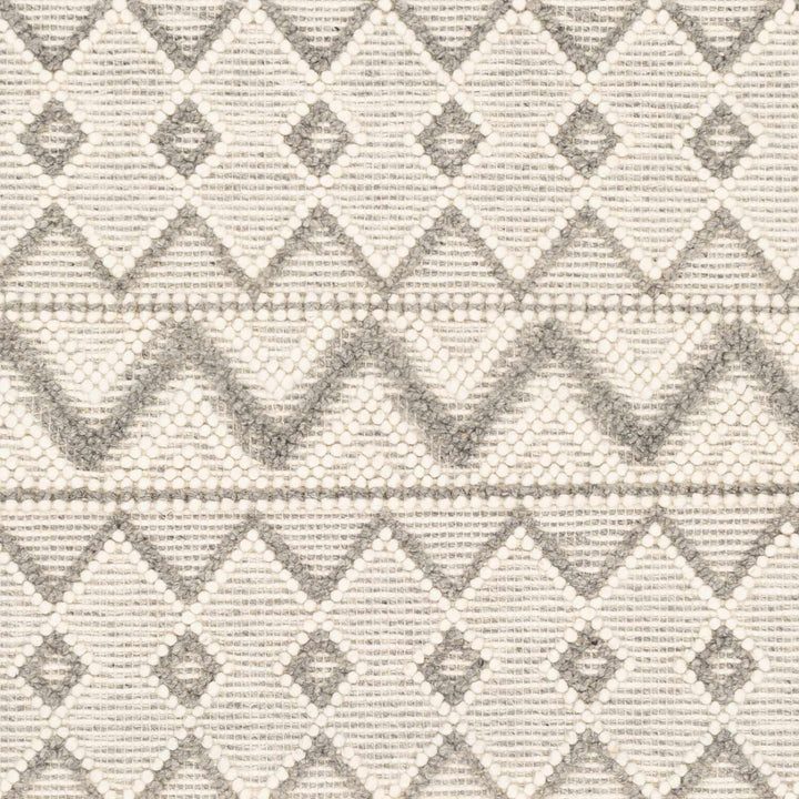 Hand Woven Beige and Gray Chevron Tasseled Texture Wool Area Rug - The Rug Decor