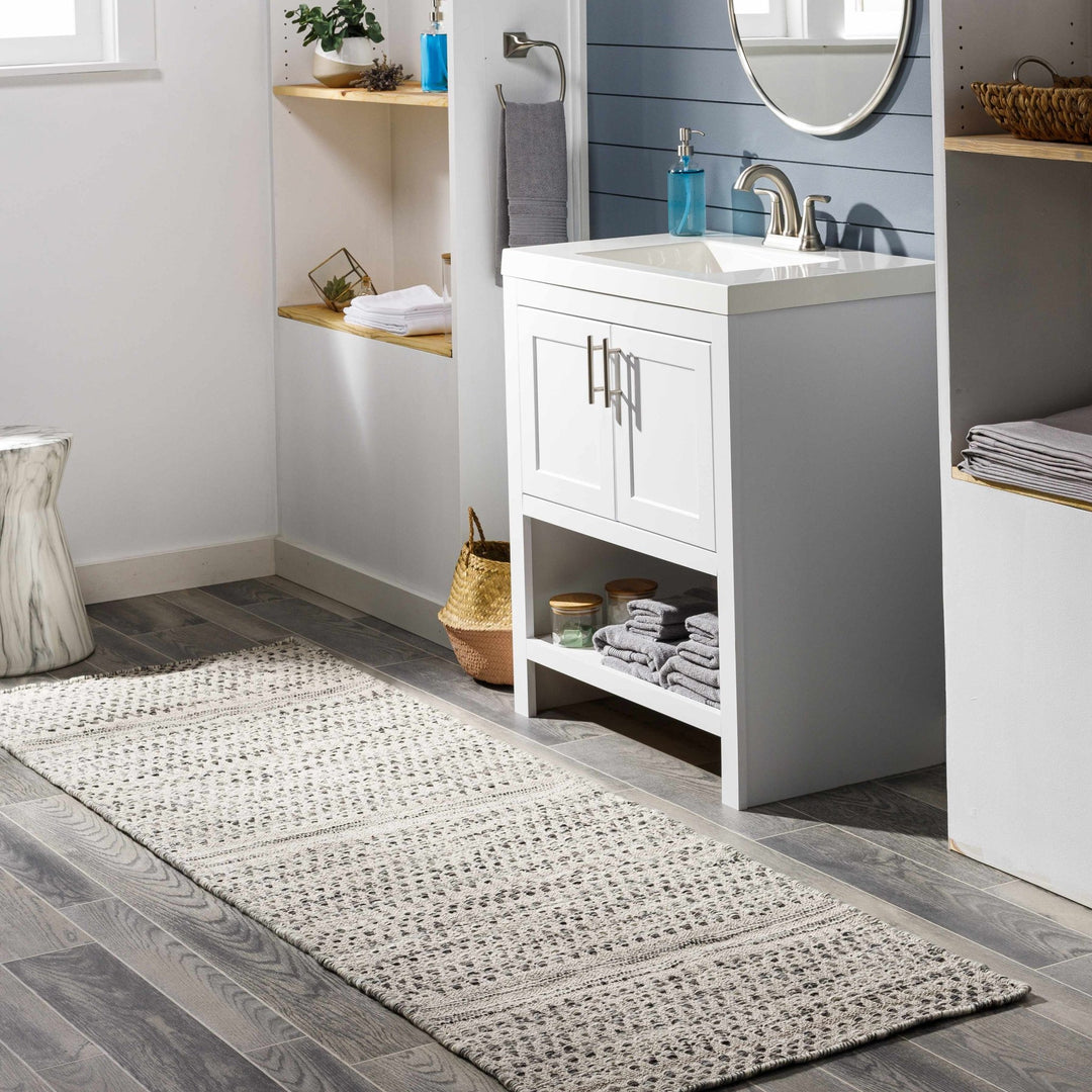 Hand Woven Beige, Charcoal and Gray Chevron Design Multi size wool area Rug - The Rug Decor
