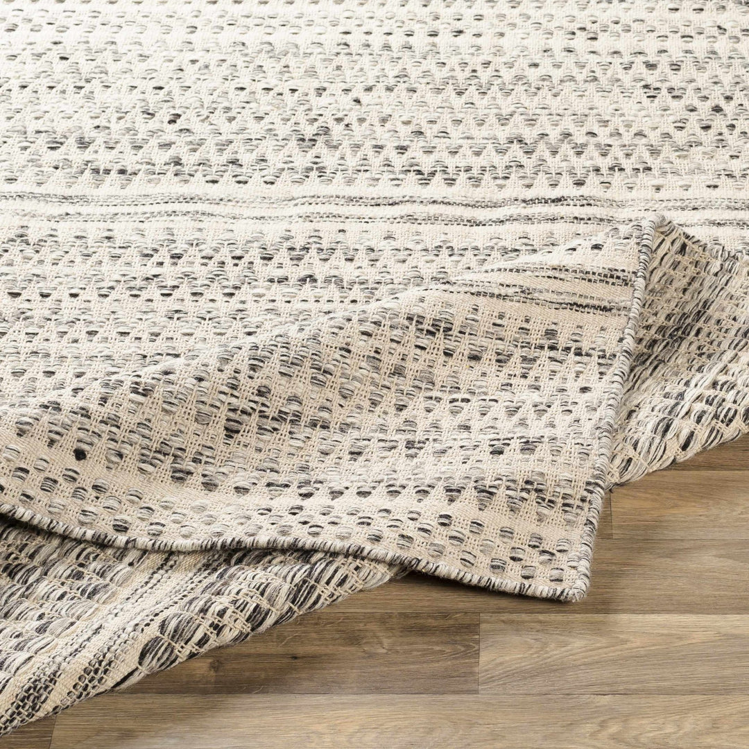 Hand Woven Beige, Charcoal and Gray Chevron Design Multi size wool area Rug - The Rug Decor