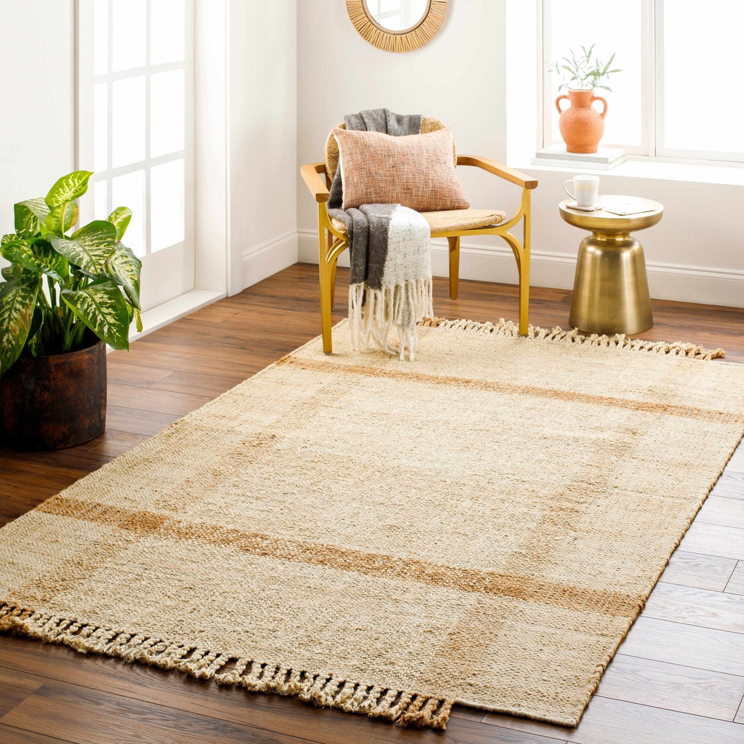 Hand Woven Beige Modern Style Jute Area Rug - The Rug Decor