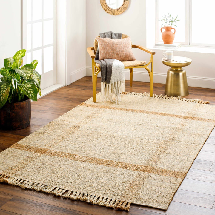 Hand Woven Beige Modern Style Jute Area Rug - The Rug Decor