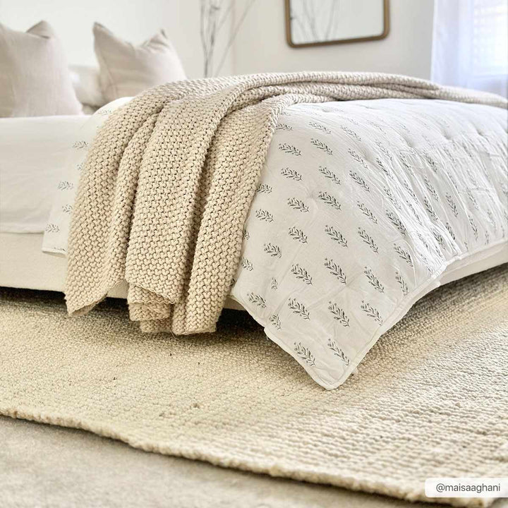 Hand Woven coarse texture Beige Multi size Jute Area Rug - The Rug Decor