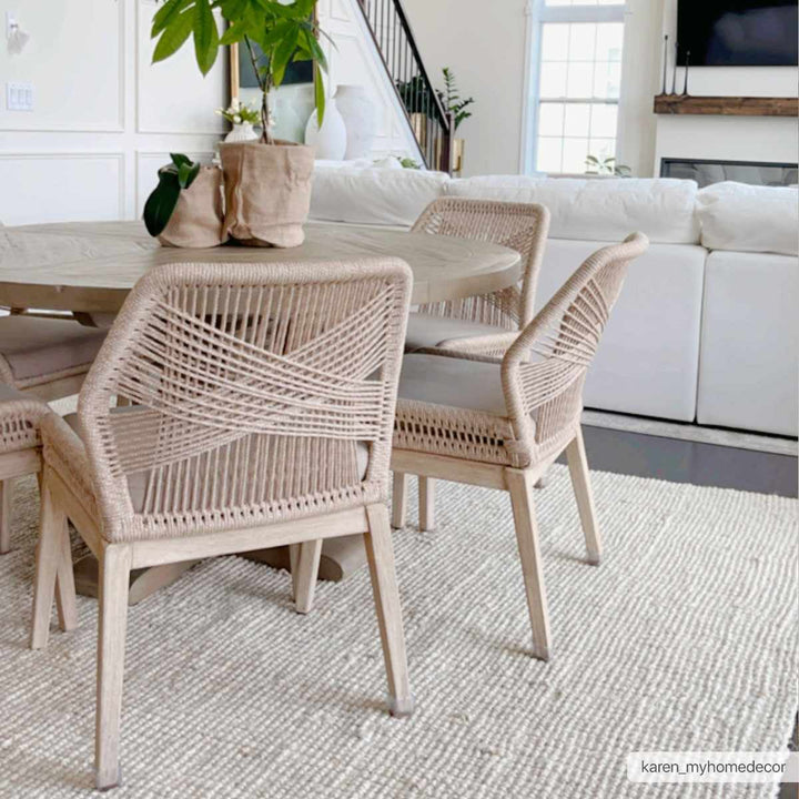 Hand Woven coarse texture Beige Multi size Jute Area Rug - The Rug Decor
