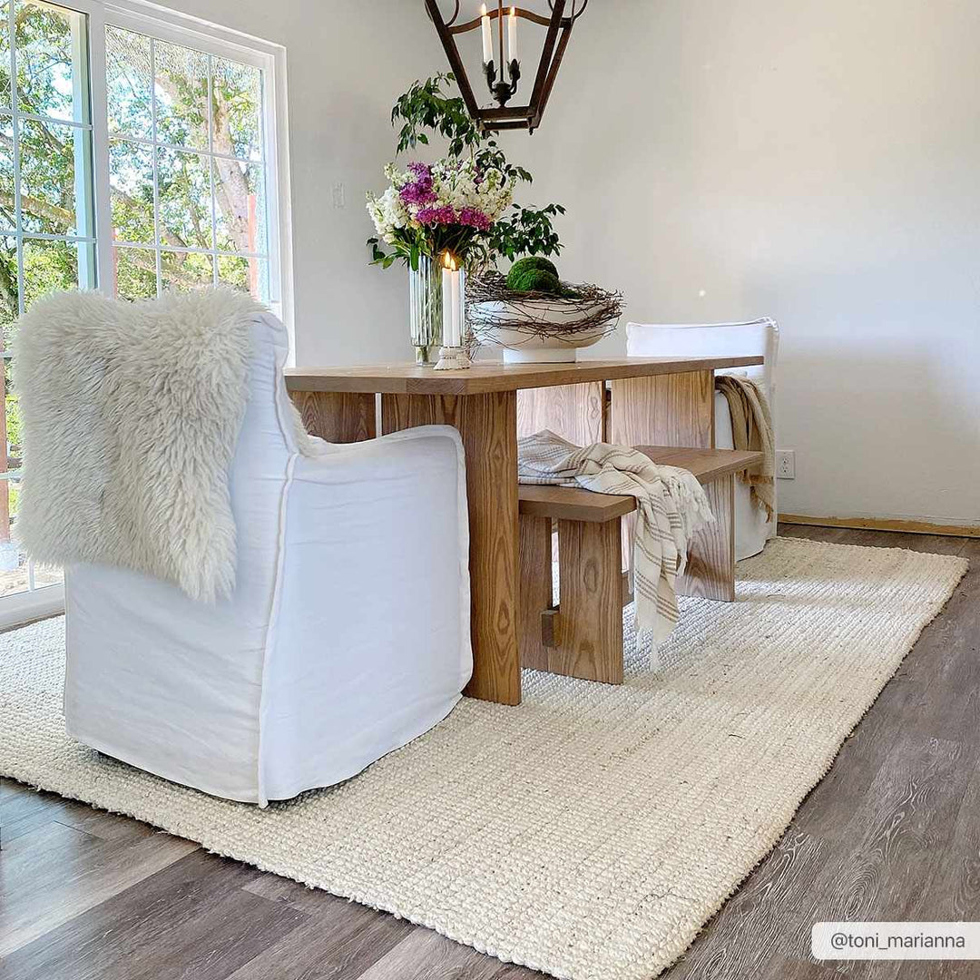 Hand Woven coarse texture Beige Multi size Jute Area Rug - The Rug Decor