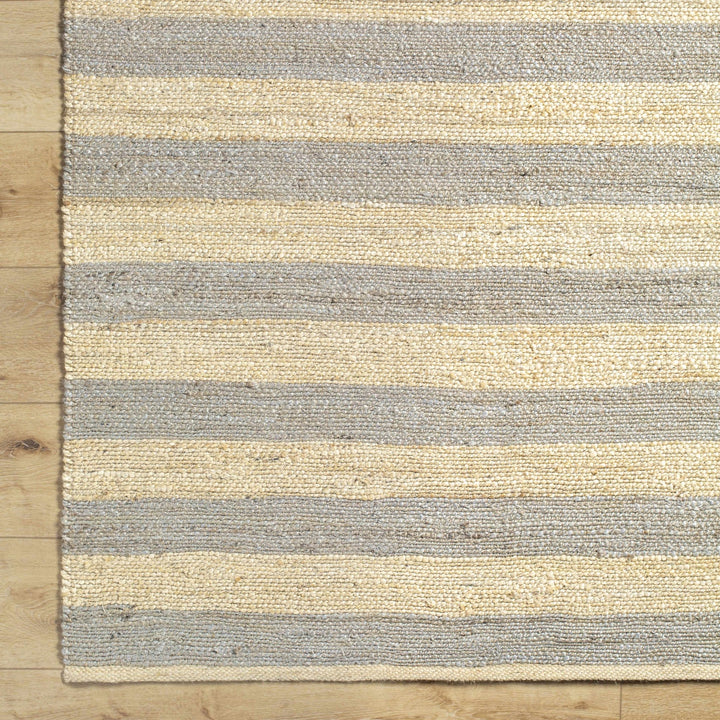 Hand Woven Geometrical stripes Design Gray and natural brown jute rug - The Rug Decor