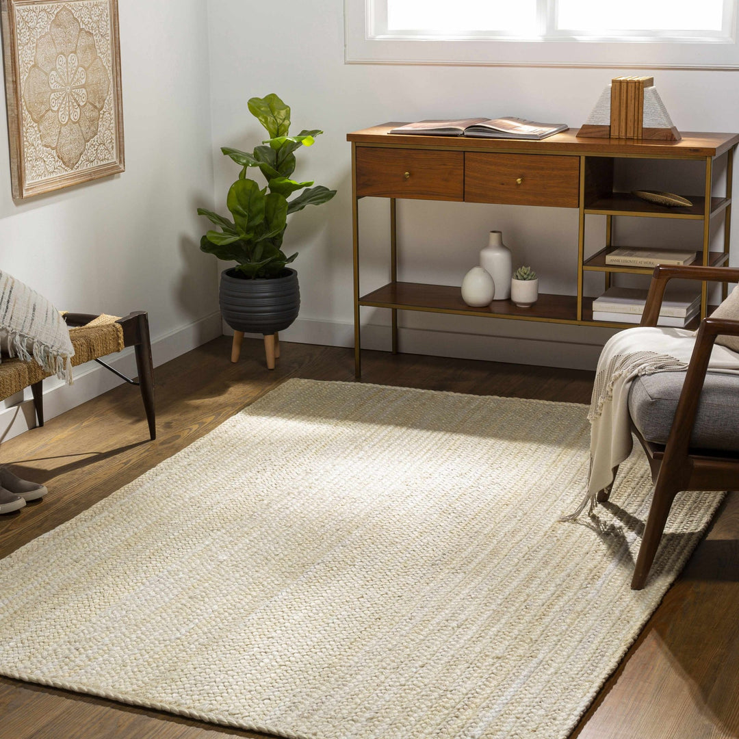 Hand Woven Ivory and Beige Jute Braided Multi Size Area Rug - The Rug Decor