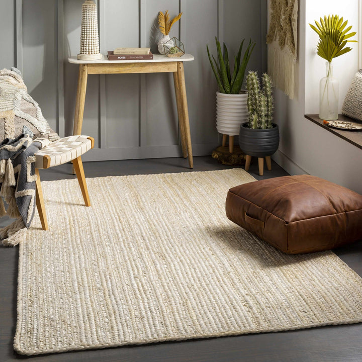 Hand Woven Ivory and Beige Jute Braided Multi Size Area Rug - The Rug Decor