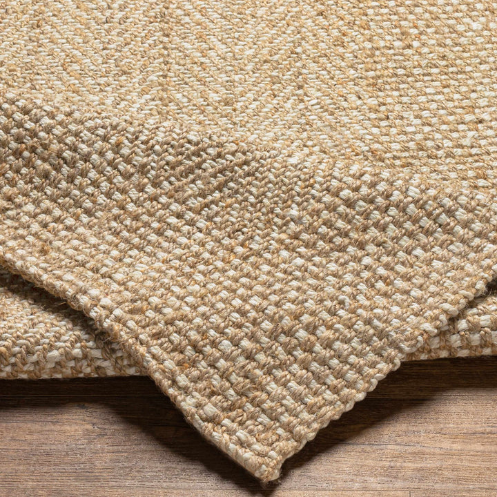 Hand Woven Ivory and Natural brown Chevron design Jute Braided Multi Size Rug - The Rug Decor