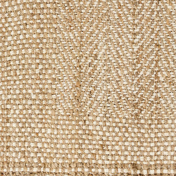 Hand Woven Ivory and Natural brown Chevron design Jute Braided Multi Size Rug - The Rug Decor