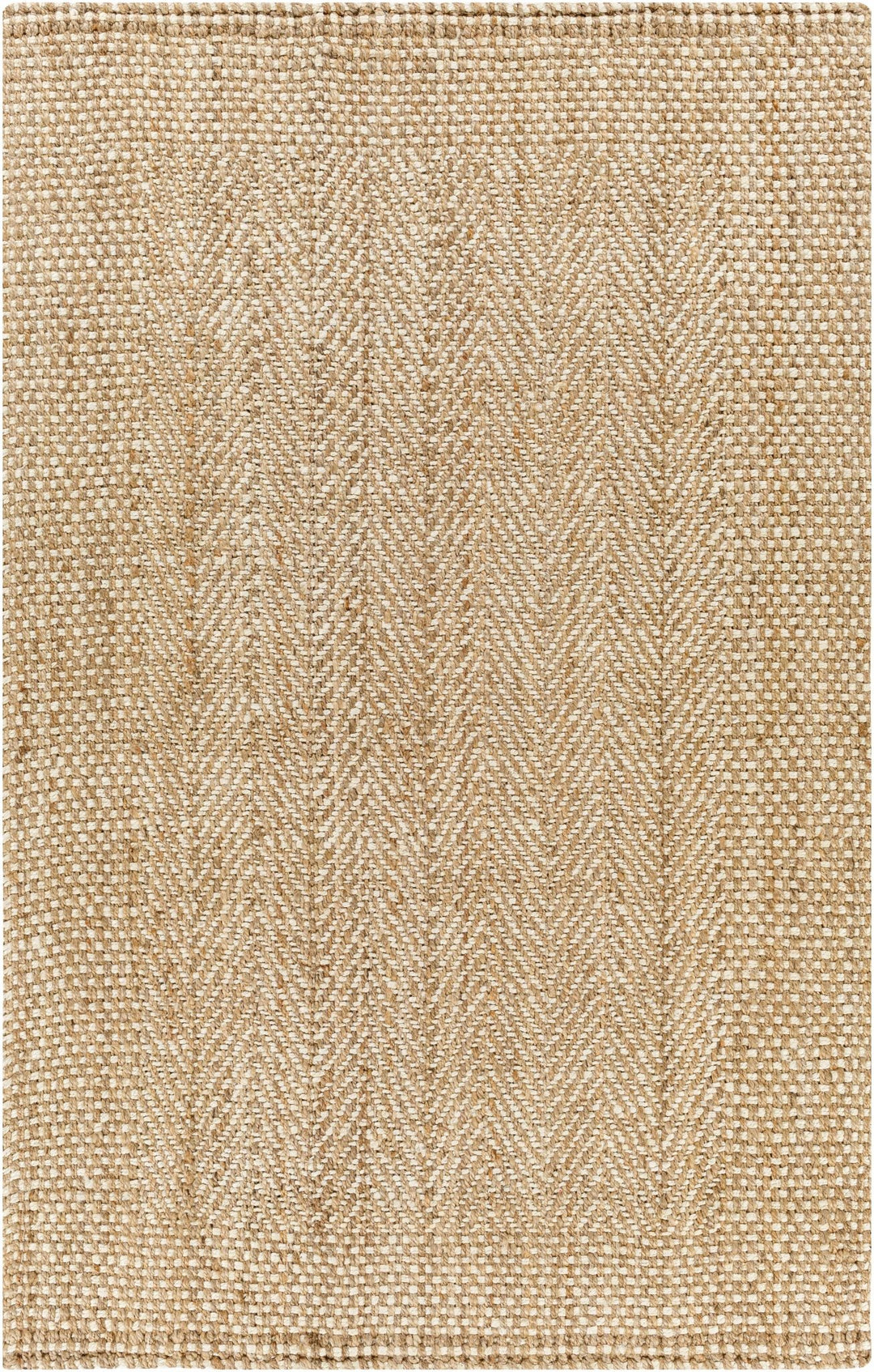 Hand Woven Ivory and Natural brown Chevron design Jute Braided Multi Size Rug - The Rug Decor
