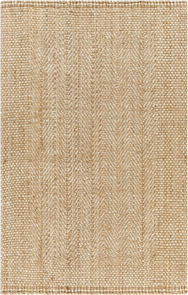 Hand Woven Ivory and Natural brown Chevron design Jute Braided Multi Size Rug - The Rug Decor