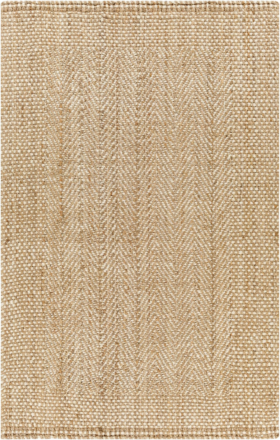 Hand Woven Ivory and Natural brown Chevron design Jute Braided Multi Size Rug - The Rug Decor