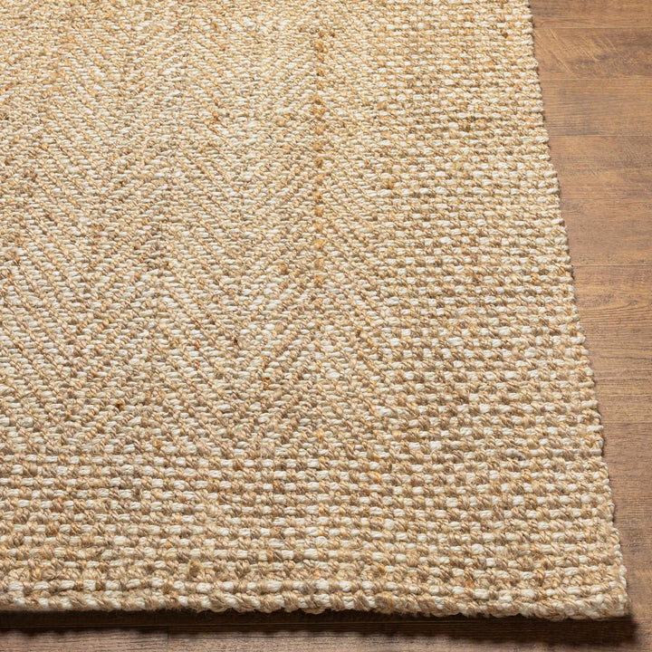 Hand Woven Ivory and Natural brown Chevron design Jute Braided Multi Size Rug - The Rug Decor