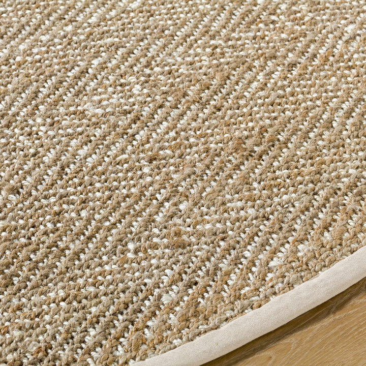 Hand Woven Ivory and Natural brown Chevron design Jute Braided Multi Size Rug - The Rug Decor