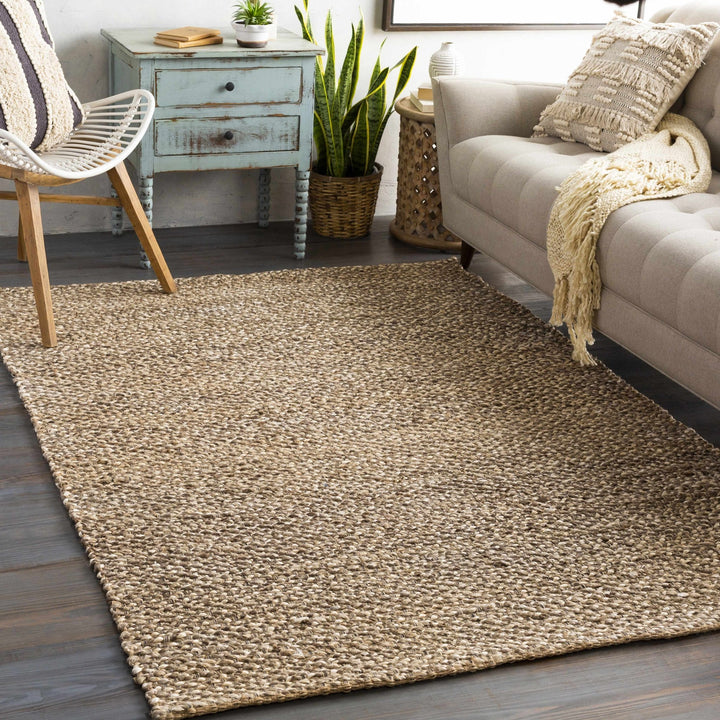 Hand Woven Ivory and Tan Natural Jute textured Multi size Area Rug - The Rug Decor
