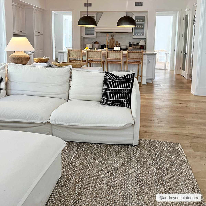 Hand Woven Ivory and Tan Natural Jute textured Multi size Area Rug - The Rug Decor