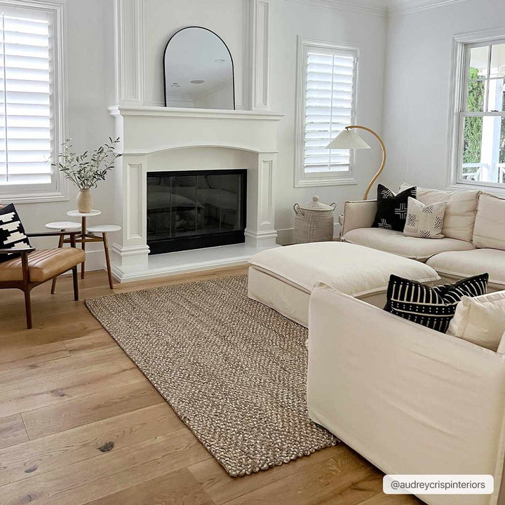 Hand Woven Ivory and Tan Natural Jute textured Multi size Area Rug - The Rug Decor