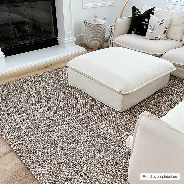 Hand Woven Ivory and Tan Natural Jute textured Multi size Area Rug - The Rug Decor