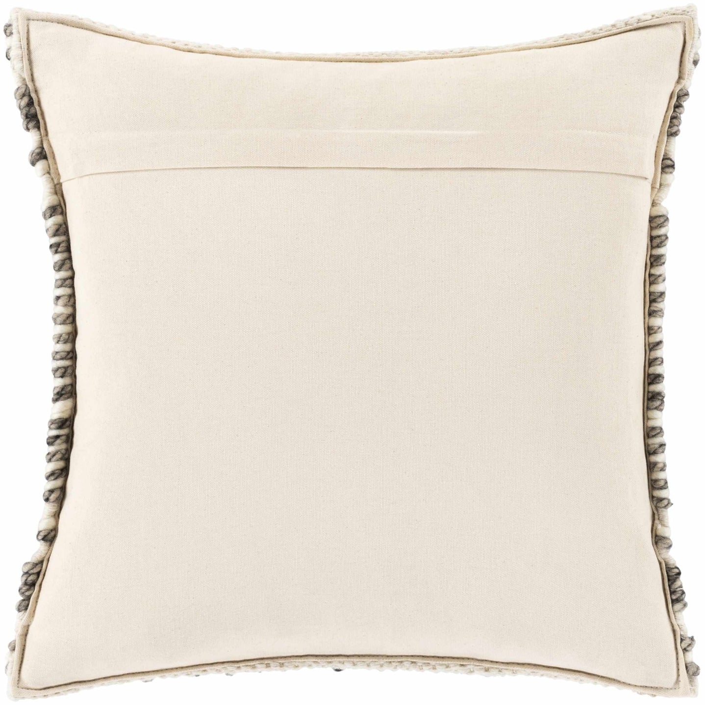Hand Woven Ivory and Taupe Geometrical Trellis Design Square Throw Pillow - The Rug Decor