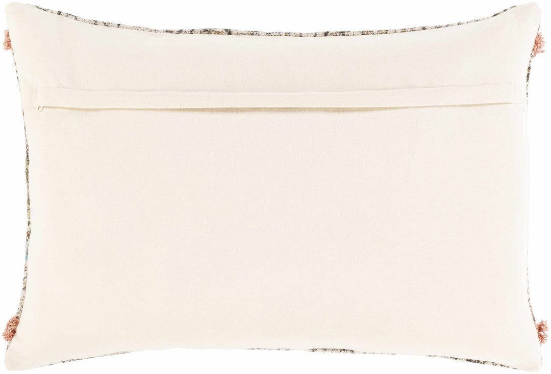 Hand Woven Ivory, Brown and Charcoal Diamond Pattern Lumbar Pillow - The Rug Decor