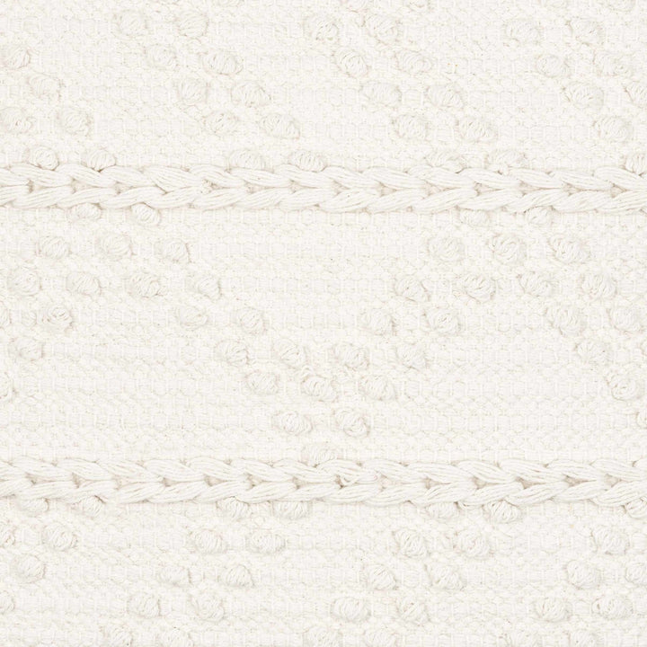 Hand Woven Ivory Textured Crochet Chevron Design Cotton Square Throw Pillow - The Rug Decor