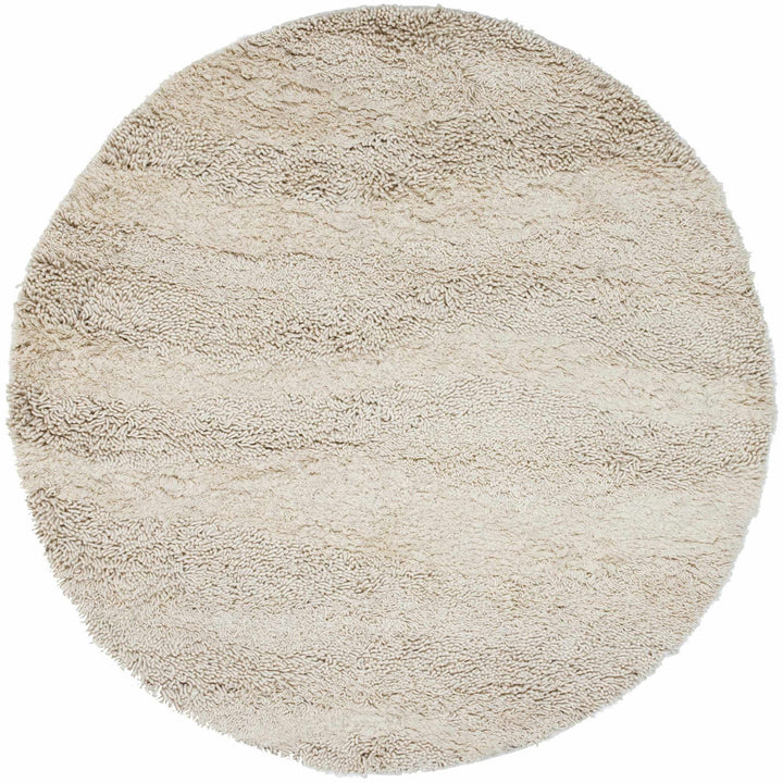 Hand Woven Kettering Plus Modern Solid Cream Wool Rug - The Rug Decor