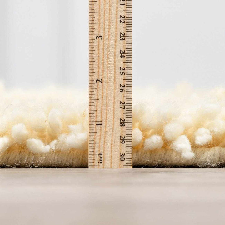 Hand Woven Kettering Plus Modern Solid Cream Wool Rug - The Rug Decor