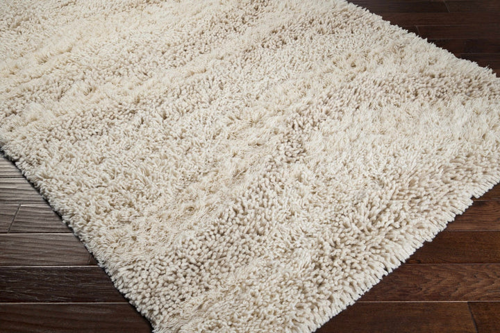 Hand Woven Kettering Plus Modern Solid Cream Wool Rug - The Rug Decor