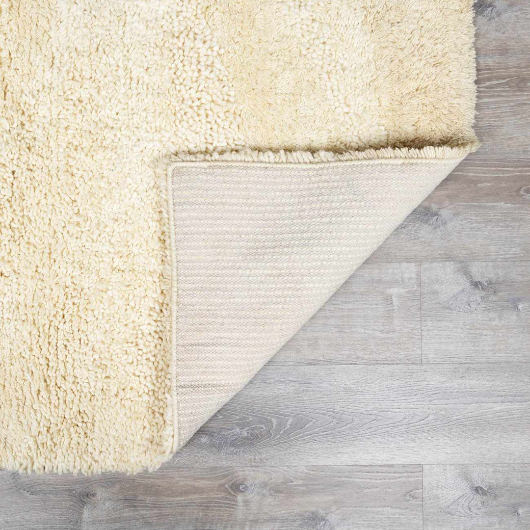 Hand Woven Kettering Plus Modern Solid Cream Wool Rug - The Rug Decor