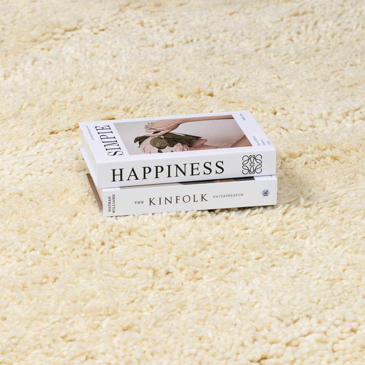 Hand Woven Kettering Plus Modern Solid Cream Wool Rug - The Rug Decor