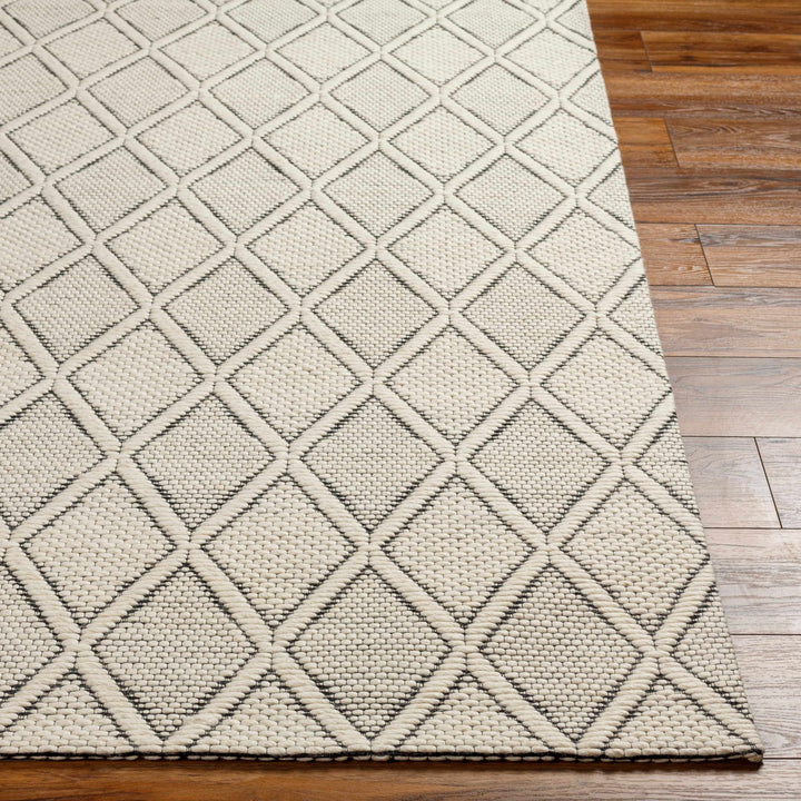 Hand Woven Modern Geometrical Beige and Black Wool Area Rug - The Rug Decor