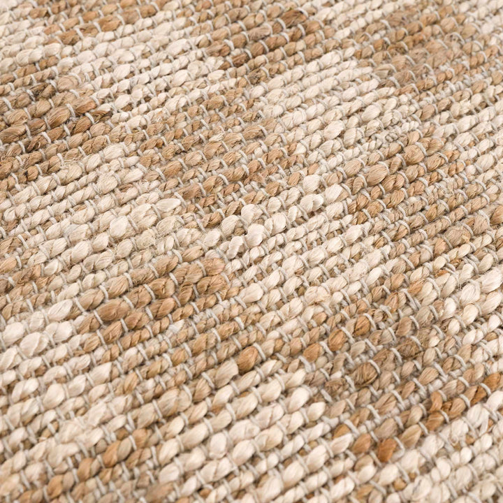 Hand Woven Modern Geometrical Ivory and Brown Checkered Jute Area Rug - The Rug Decor